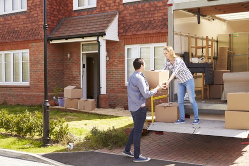 House moving team working in West Hampstead near local residential streets